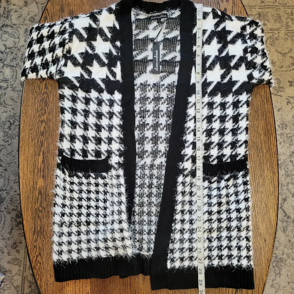 Alison Andrews Houndstooth Open Front Cardigan Sweater Size Women's Small NEW - Picture 8 of 11